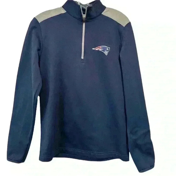 NFL PATRIOTS 1/4 Zip Pullover Fleece Lined Size MENS S/P - Picture 1 of 4